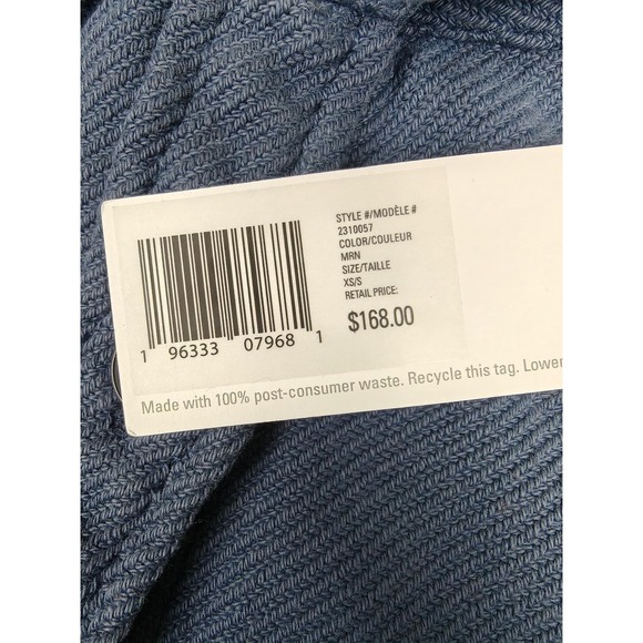 Outerknown Blanket Shirt Womens XS/S Blue Textured Long Sleeve Button Front New - Picture 3 of 9